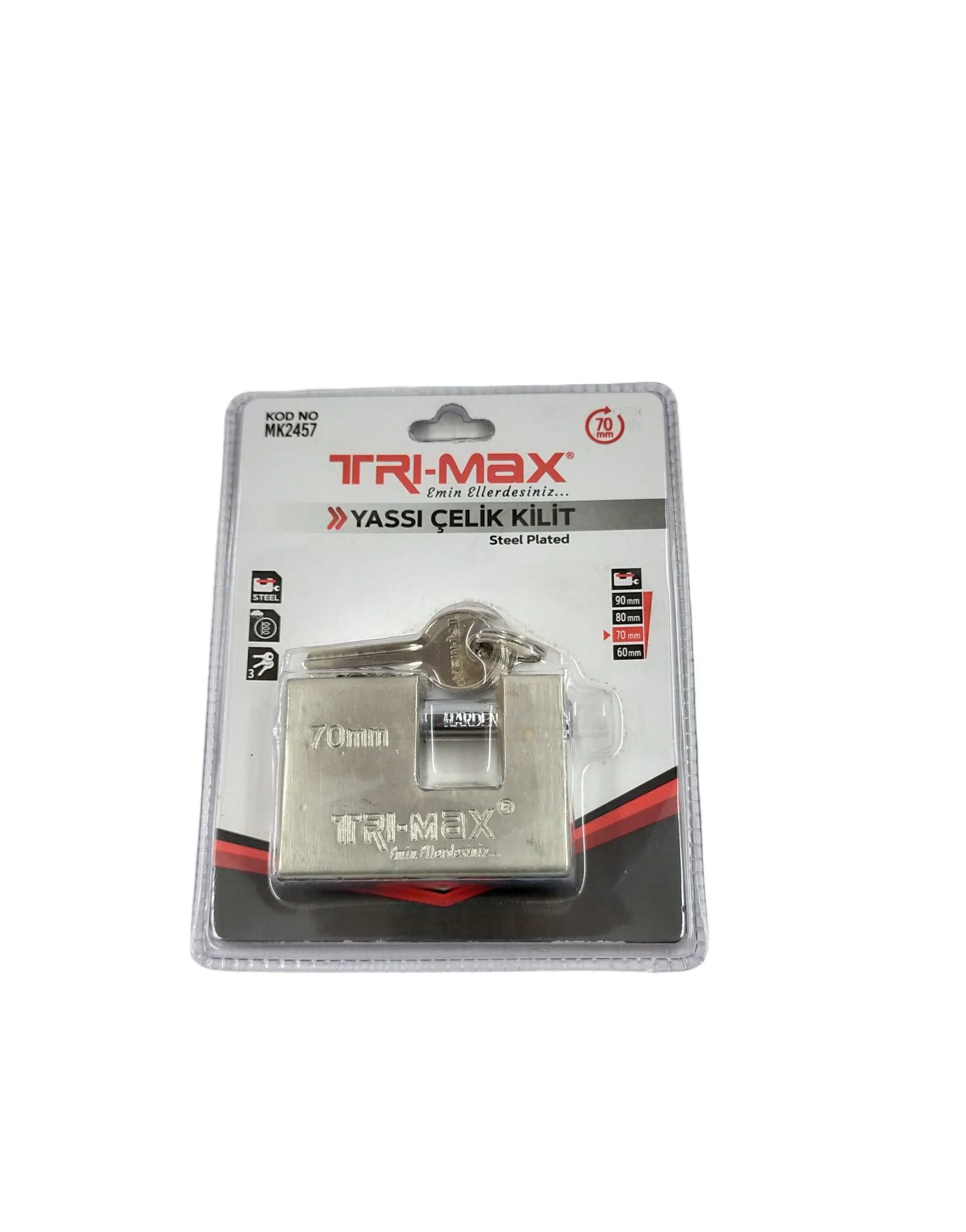 Mk2457   Trı-Max Yassı Çelik Kilit 70Mm Fiyatı, Yorumları ve Özellikleri