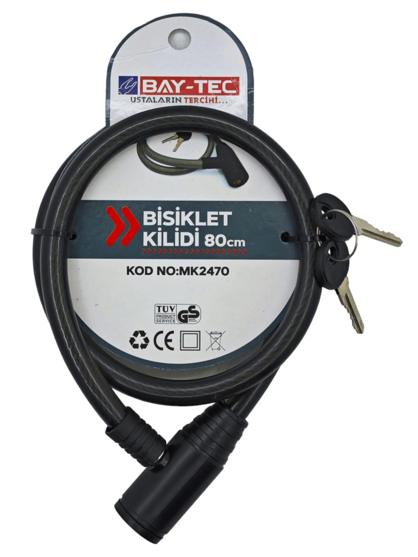 MK2470   Bay-Tec Bisiklet Kilidi 80cm