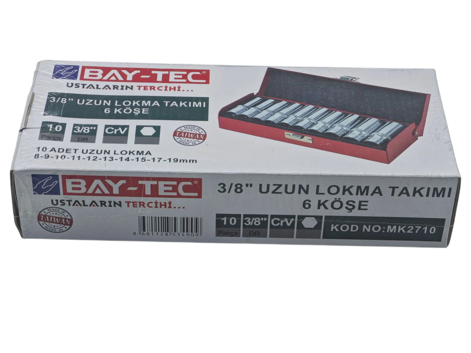 MK2710   Bay-Tec 3/8 Uzun Lokma Takımı 10prç