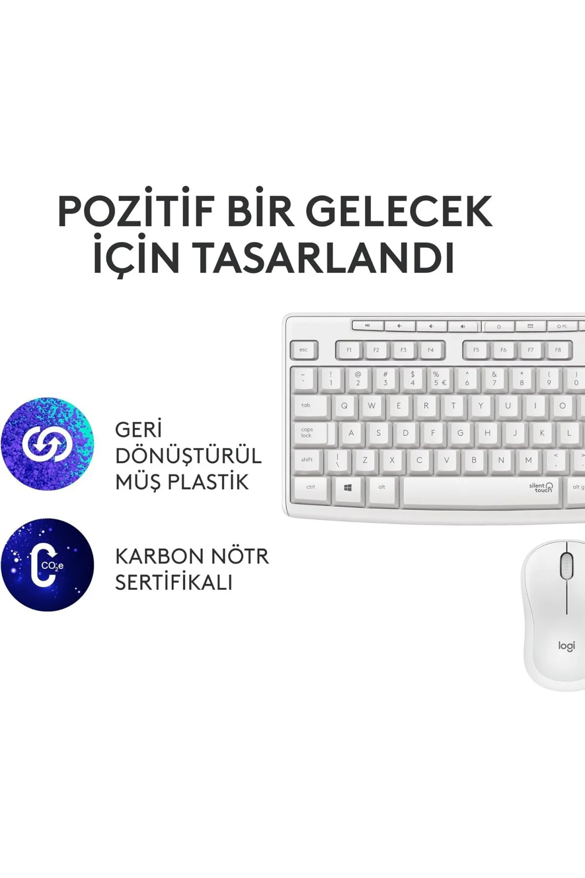 MK295 Sessiz Kablosuz Türkçe Klavye Mouse Seti Beyaz MK295 Sessiz Kablosuz Türkçe Klavye Mouse Seti Beyaz