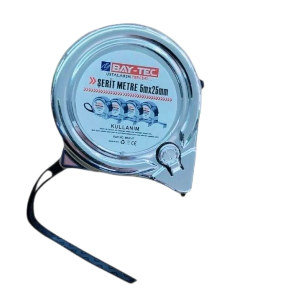 MK4147   Bay-Tec Krom Şerit Metre 5*25mm Fiyatı, Yorumları ve Özellikleri