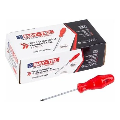 Mk4461   Bay-Tec Tekli Düz Tornavida 3*80 Fiyatı, Yorumları ve Özellikleri