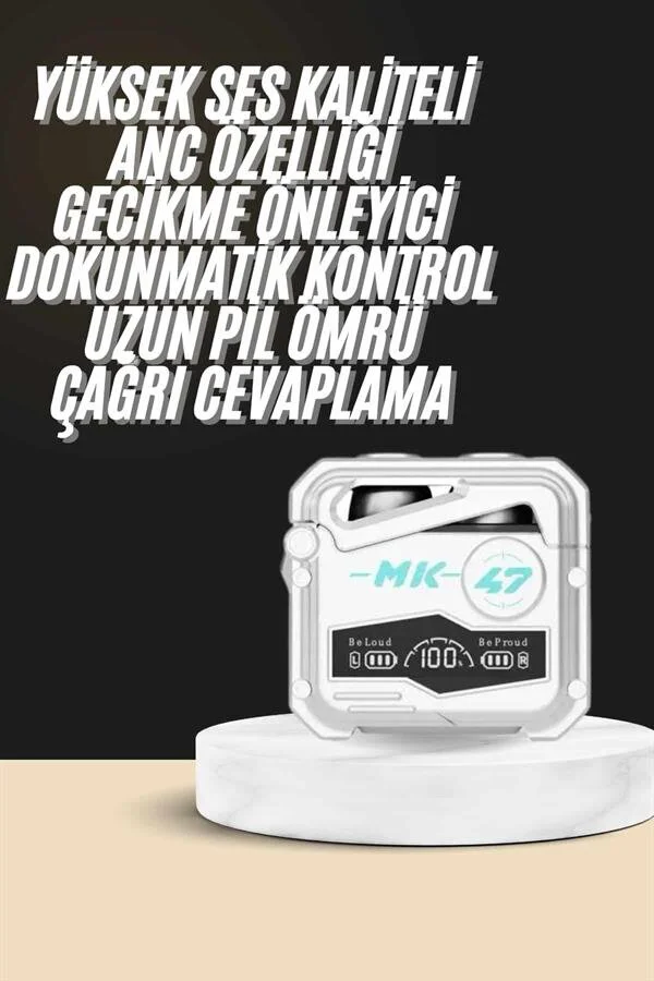 MK47 Kablosuz Oyuncu Kulaklığı - Yüksek Performanslı Ses ve 20 Saat Pil Ömrü