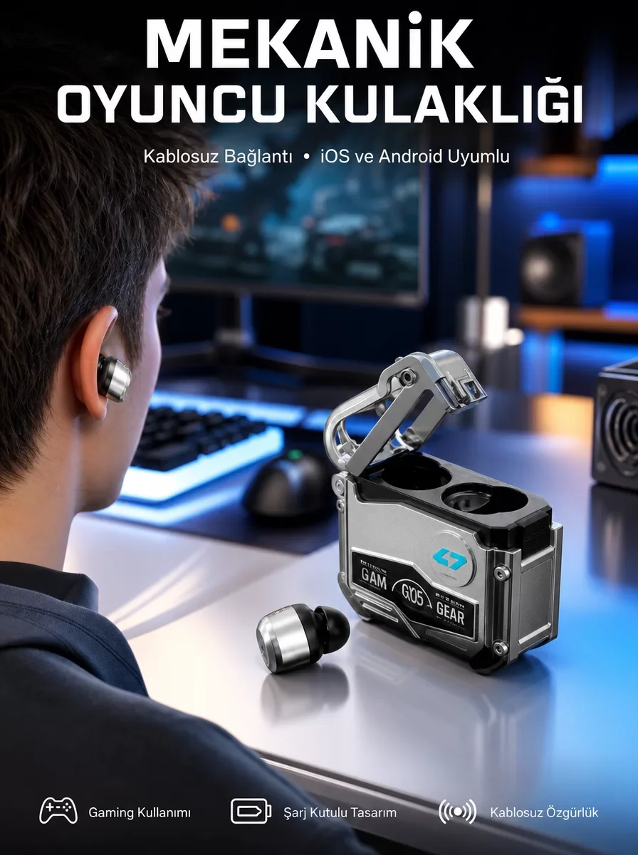 MK47 Oyun Kulaklığı - Yeni Nesil Kablosuz Bluetooth 5.0 ve 65ms Gecikme ile En İyi Performans