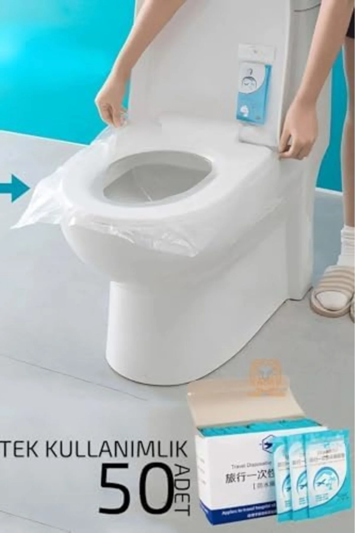 MkBeykoz Klozet Kapağı Kılıfı Hijyenik Seyahat Tek Kullanımlık Kl