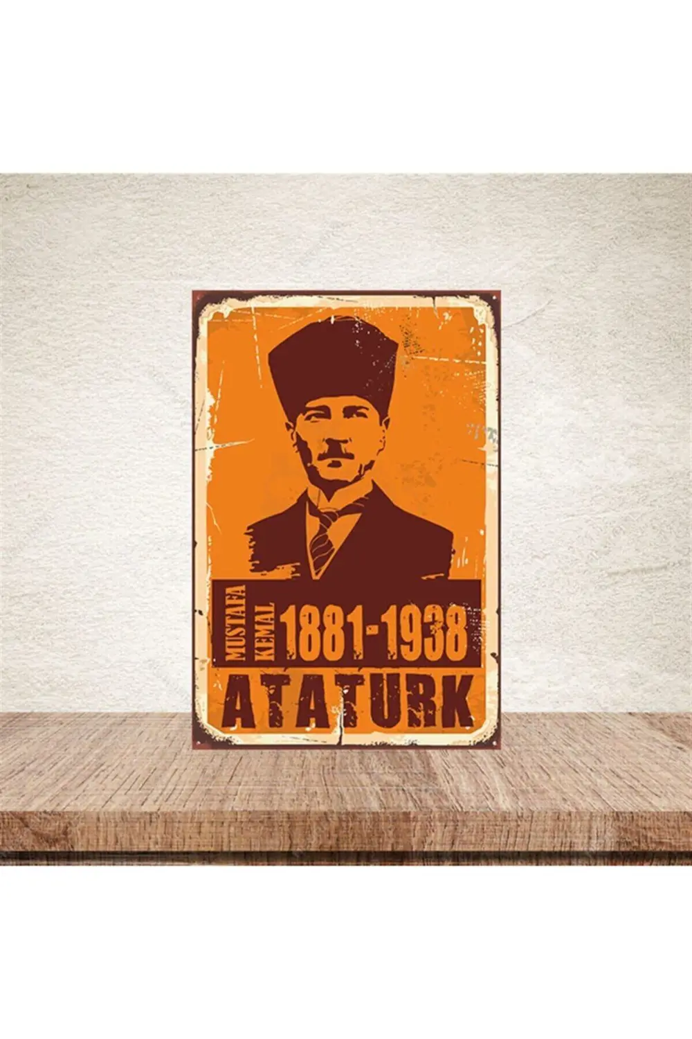 M.kemal Atatürk 20-30 Cm Retro Ahşap Poster