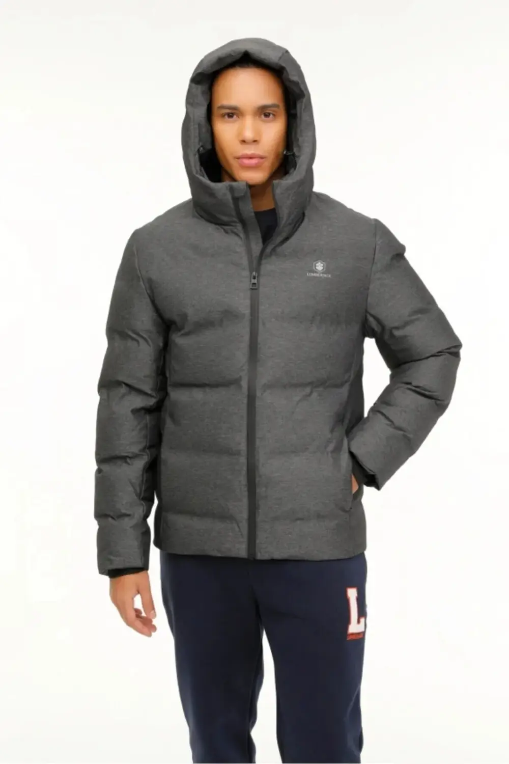 ML NOLANK COAT SN23 3PR Antrasit Melanj  Erkek Kısa Kaban 1018134