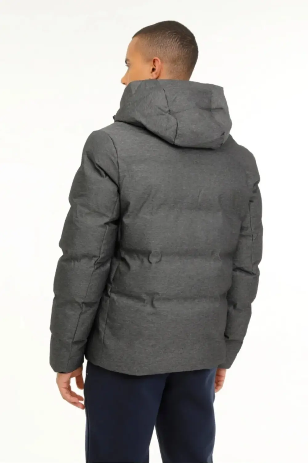 ML NOLANK COAT SN23 3PR Antrasit Melanj  Erkek Kısa Kaban 1018134