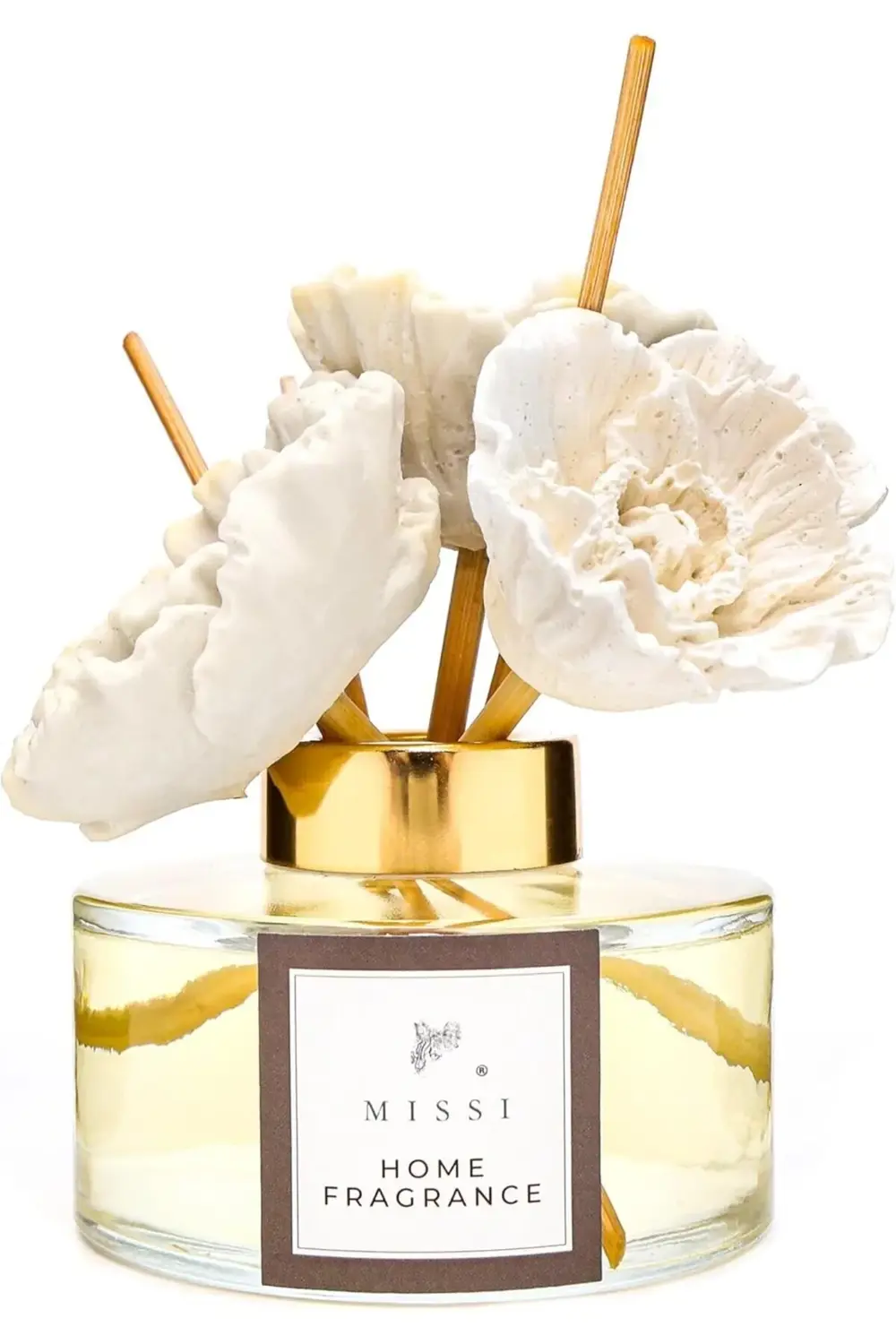 ml Seramik Çiçek Taşlı Bambu Çubuklu Vanilya Sandal Oda Kokusu 11