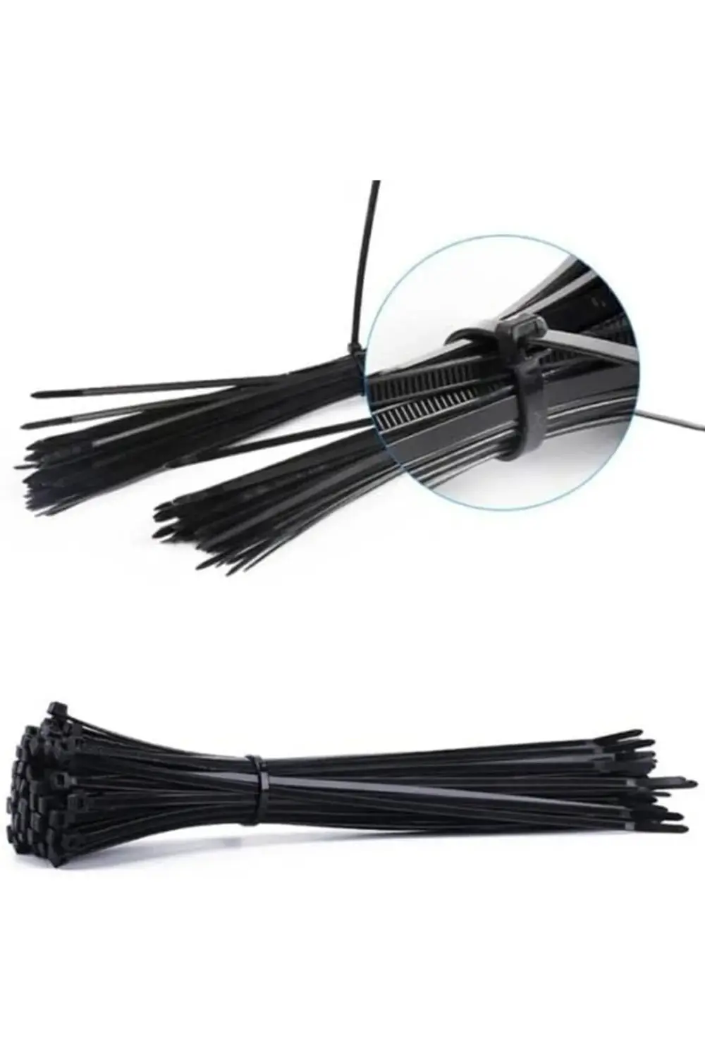 mm Siyah Kablo Bağı | 100 Adet 6.6 Plastik Kelepçe | 30 cm Kablo