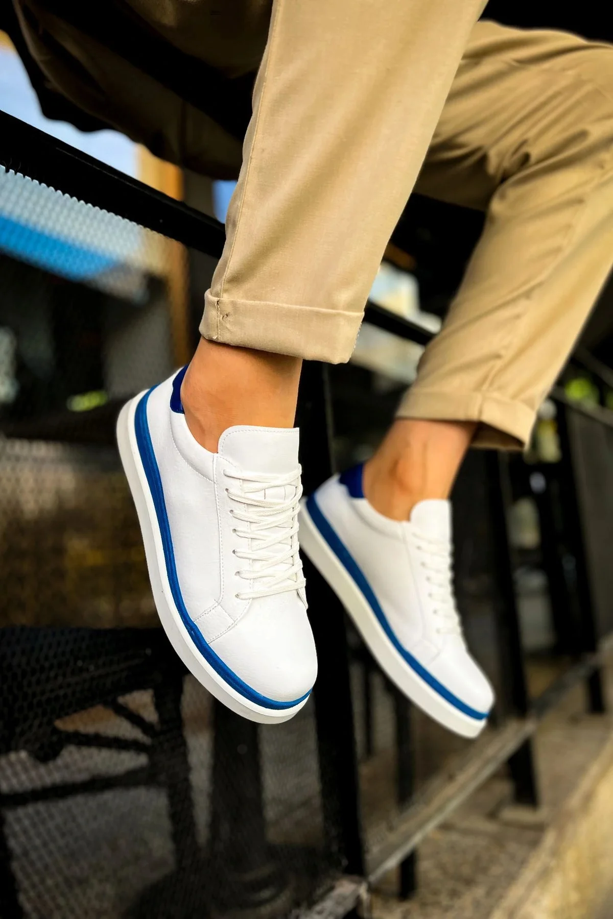 MN979 - Santoni GBT Spor Erkek Ayakkabı BEYAZ/MAVI Fiyatı, Yorumları ve Özellikleri