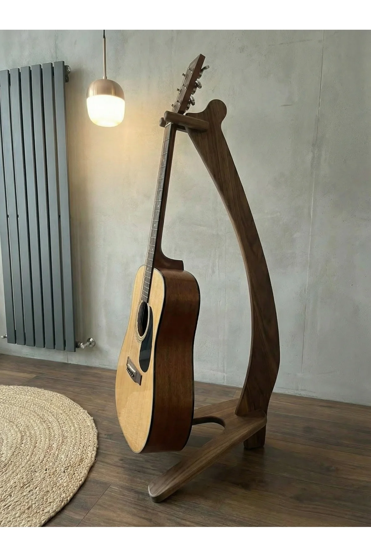 MNT02 Koyu Huş Ahşap Tasarım Gitar Enstrüman Sehpası Ayaklık MNT02 Koyu Huş Ahşap Tasarım Gitar Enstrüman Sehpası Ayaklık