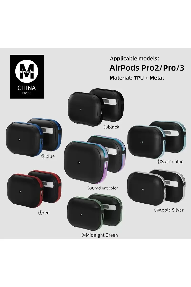 MO-A8 Armor Kılıf AirPods Pro 2 ile Uyumlu - Kırmızı Sportif Şarj Kutusu Kılıfı