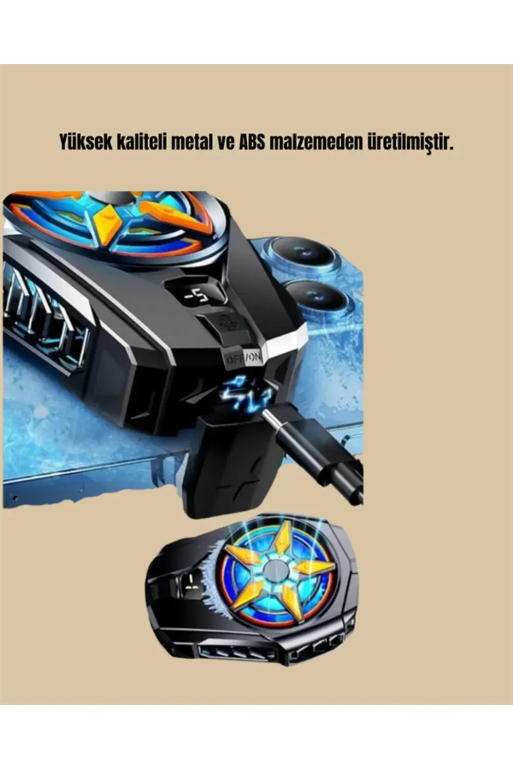 Mobil Cihaz Soğutma Radyatörü – Metal+ABS, Type-C Kablolu