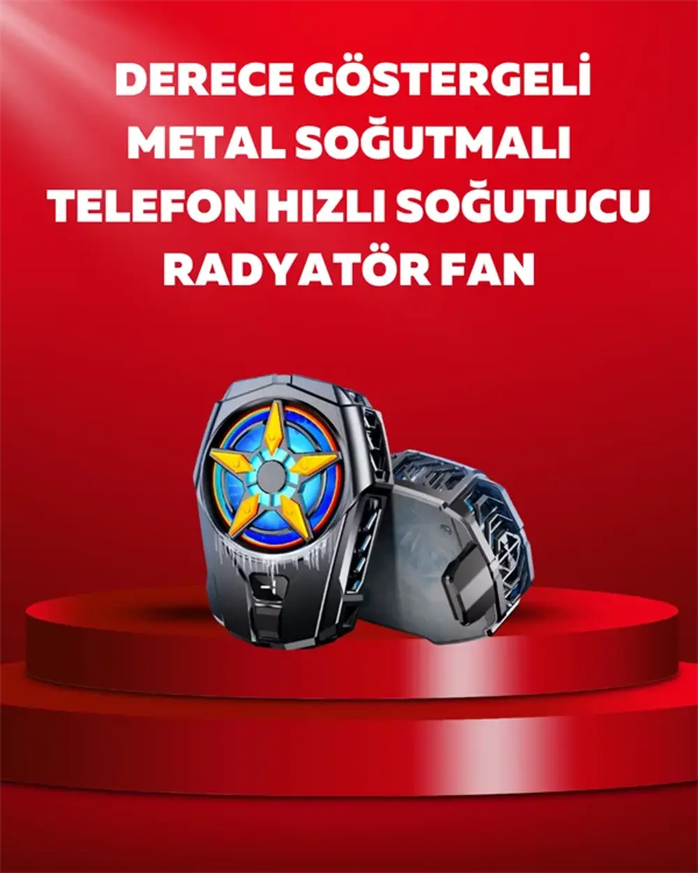 Mobil Cihaz Soğutma Radyatörü – Metal+ABS, Type-C Kablolu