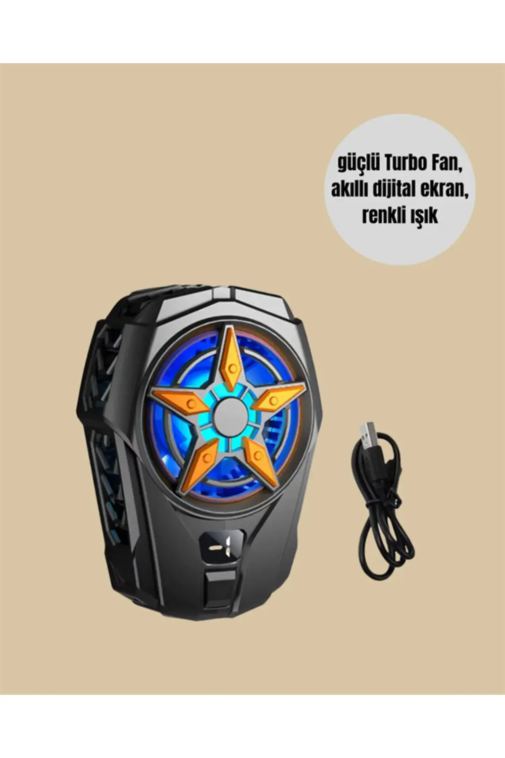 Mobil Cihaz Soğutma Radyatörü – Metal+ABS, Type-C Kablolu