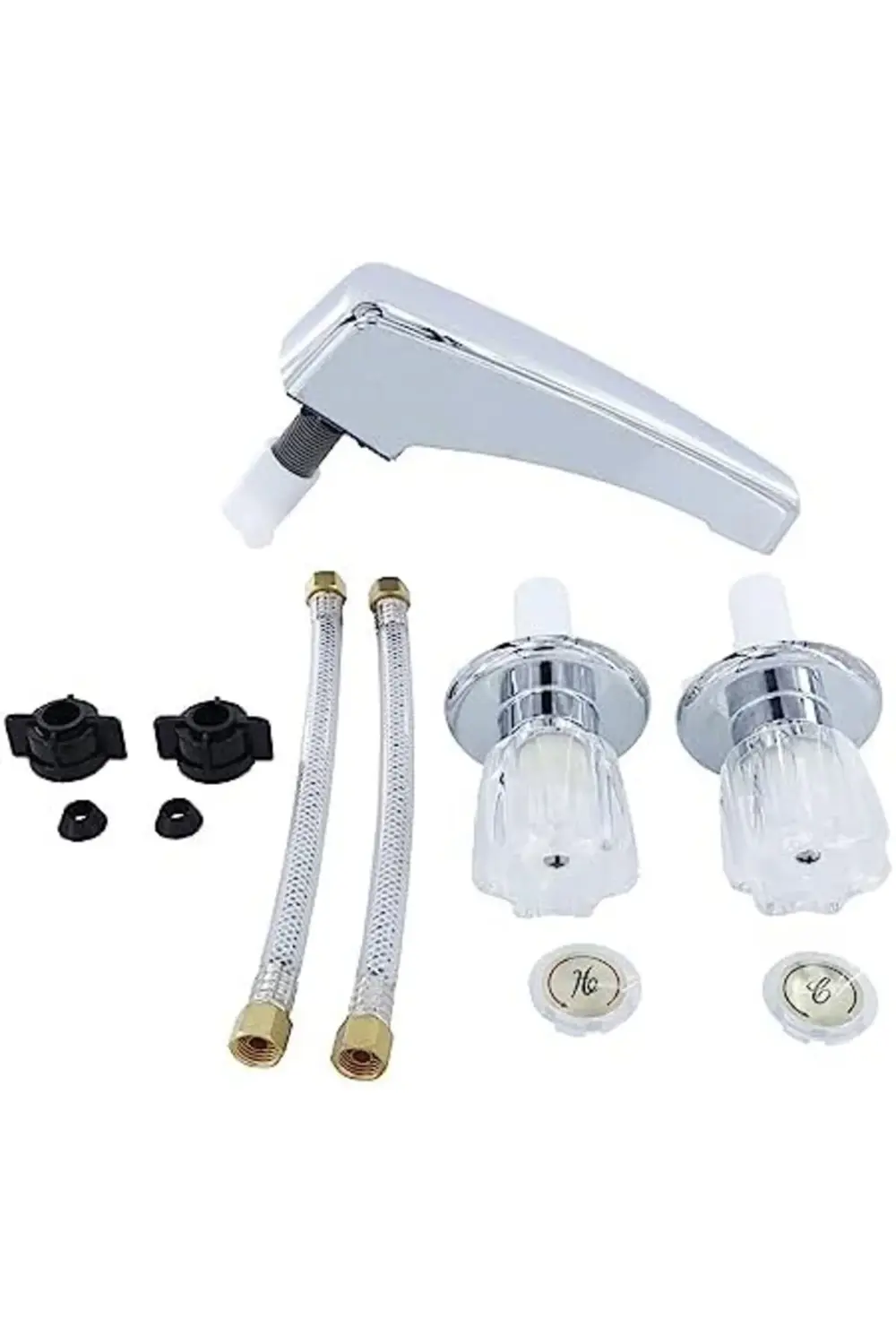 Mobil Ev ve RV 2 Saplı Bahçe Küvet Bataryası, Krom, 1 Paket (1066