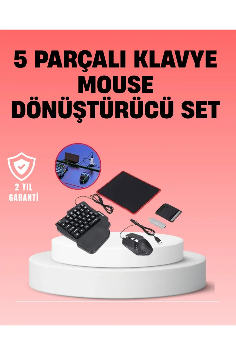 Mobil Oyuncu Aksesuar Seti | Kablosuz Düşük Gecikmeli Klavye & Mo