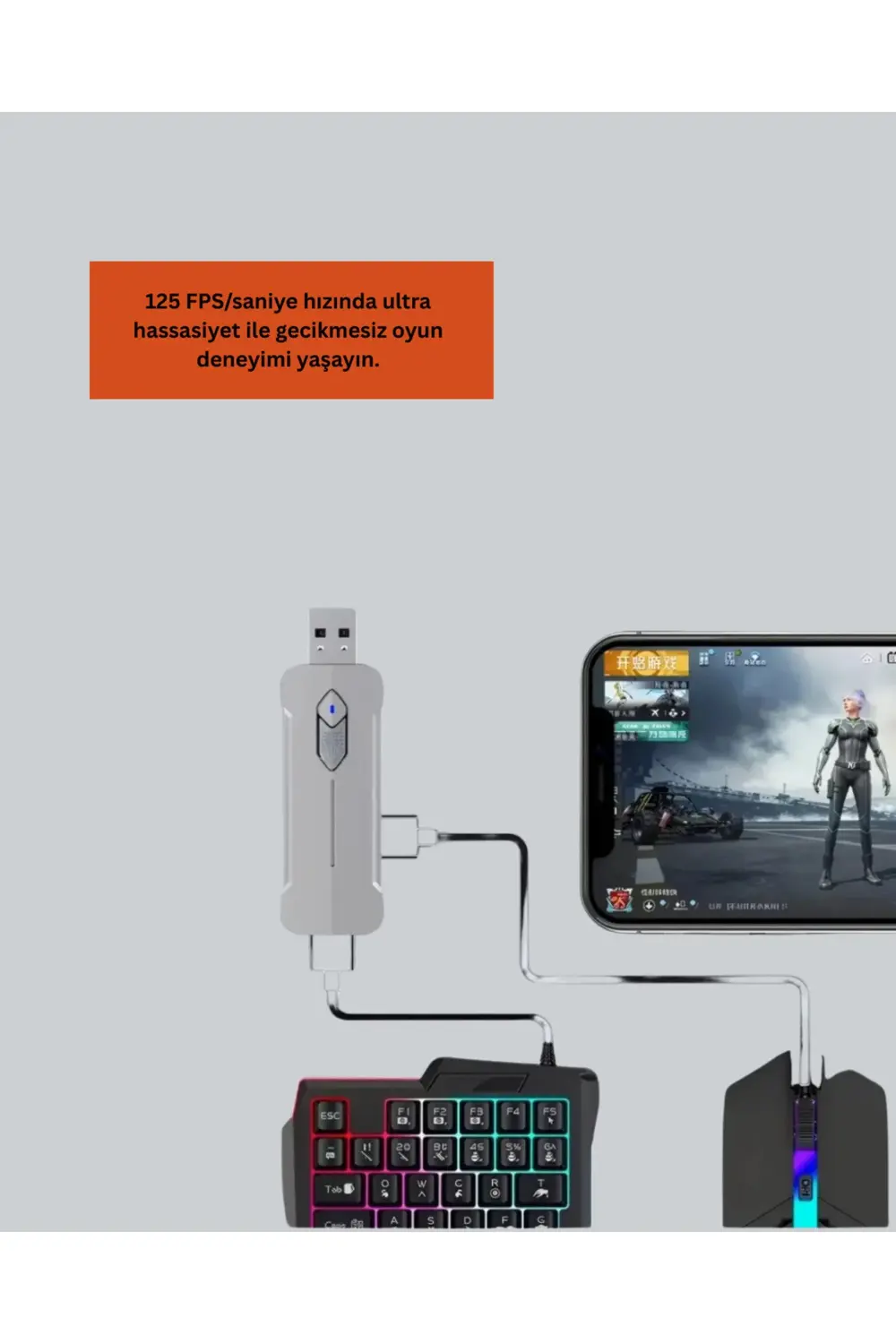 Mobil Oyuncu Aksesuar Seti | Kablosuz Düşük Gecikmeli Klavye & Mo