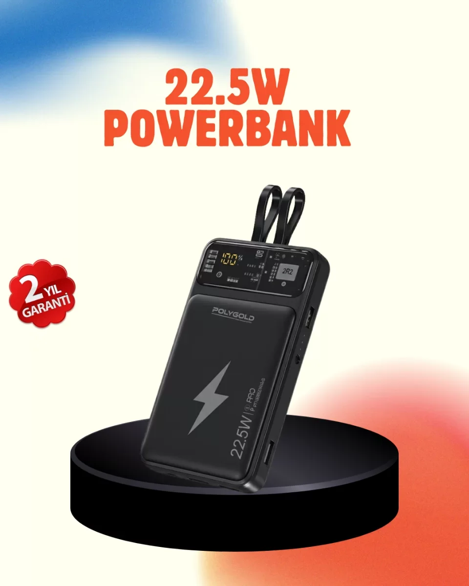 Mobil Powerbank 22.5W PD Destekli Hızlı Şarj - Lisinya