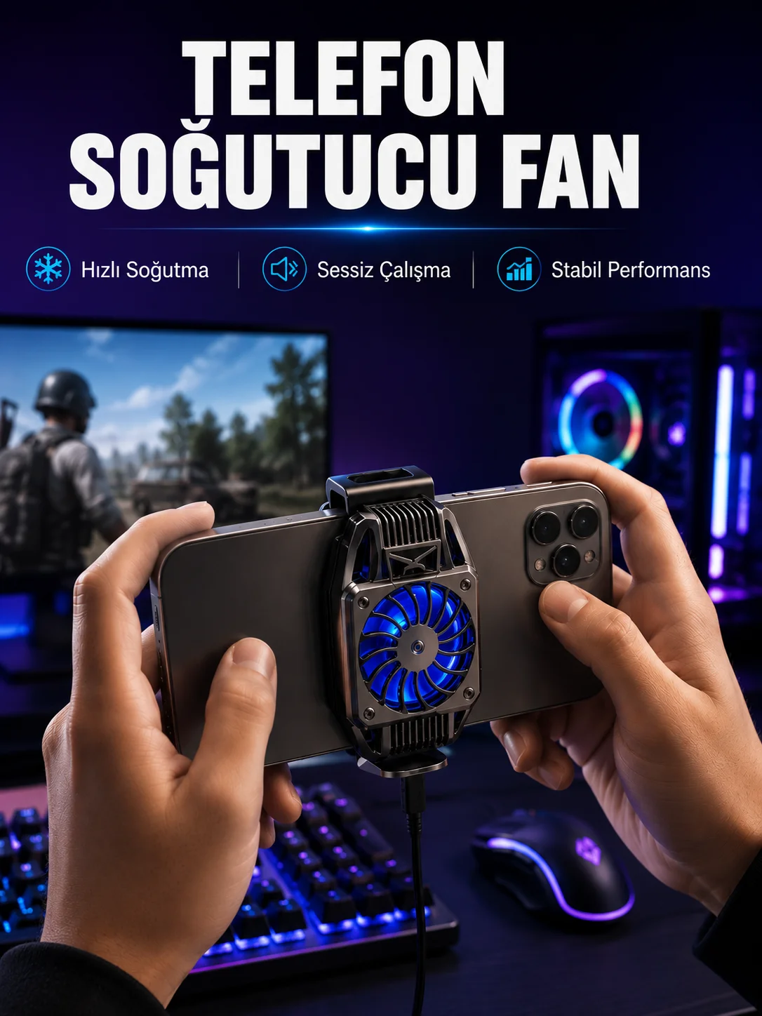 Mobil Telefon Soğutucu Fan Yüksek Soğutma Performansı