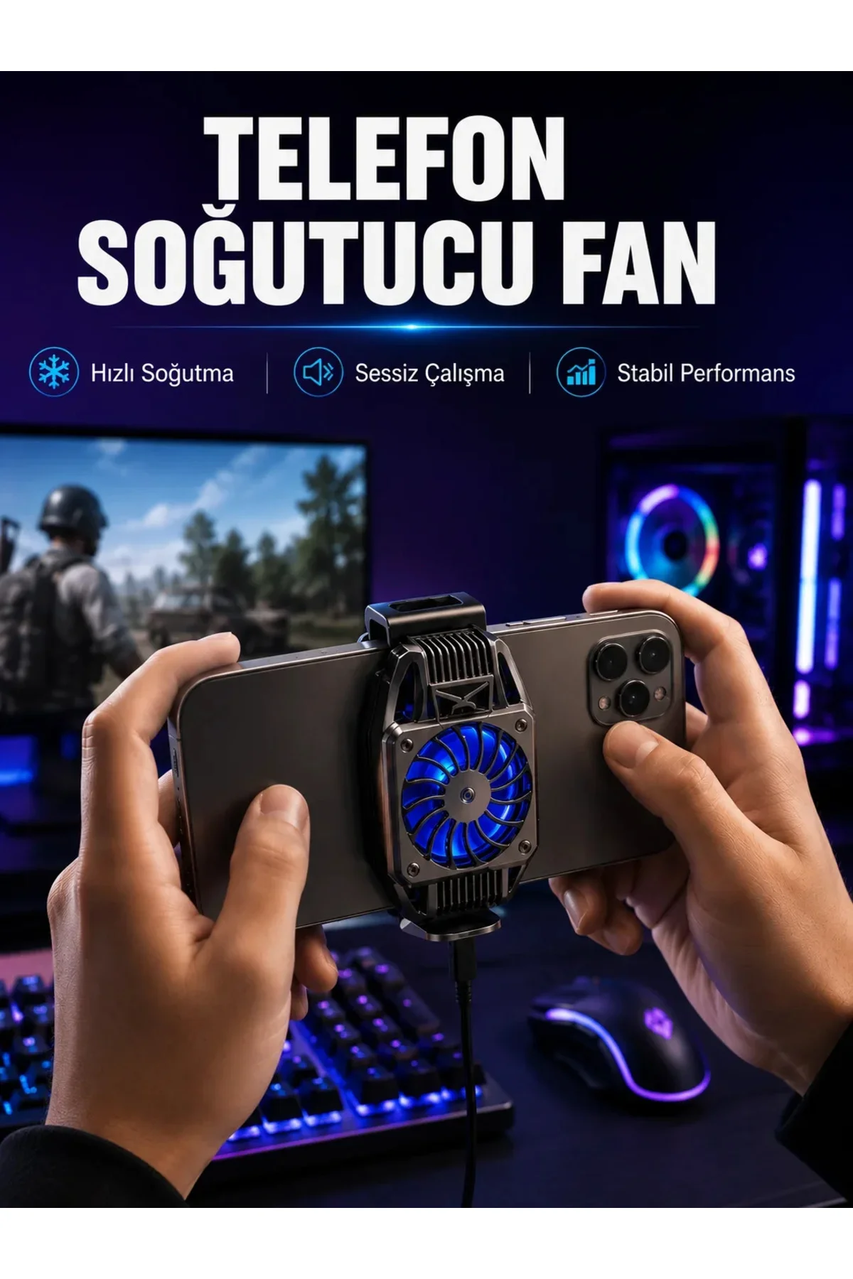 Mobil Telefon Soğutucu Fan Yüksek Soğutma Performansı Mobil Telefon Soğutucu Fan Yüksek Soğutma Performansı