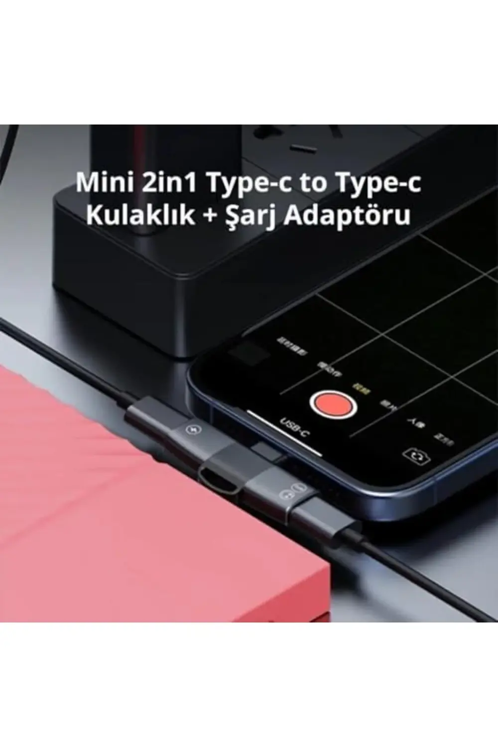 mobile Type C to 2x Type C Girişli Şarj ve Kulaklık Çoğaltıcı Ada