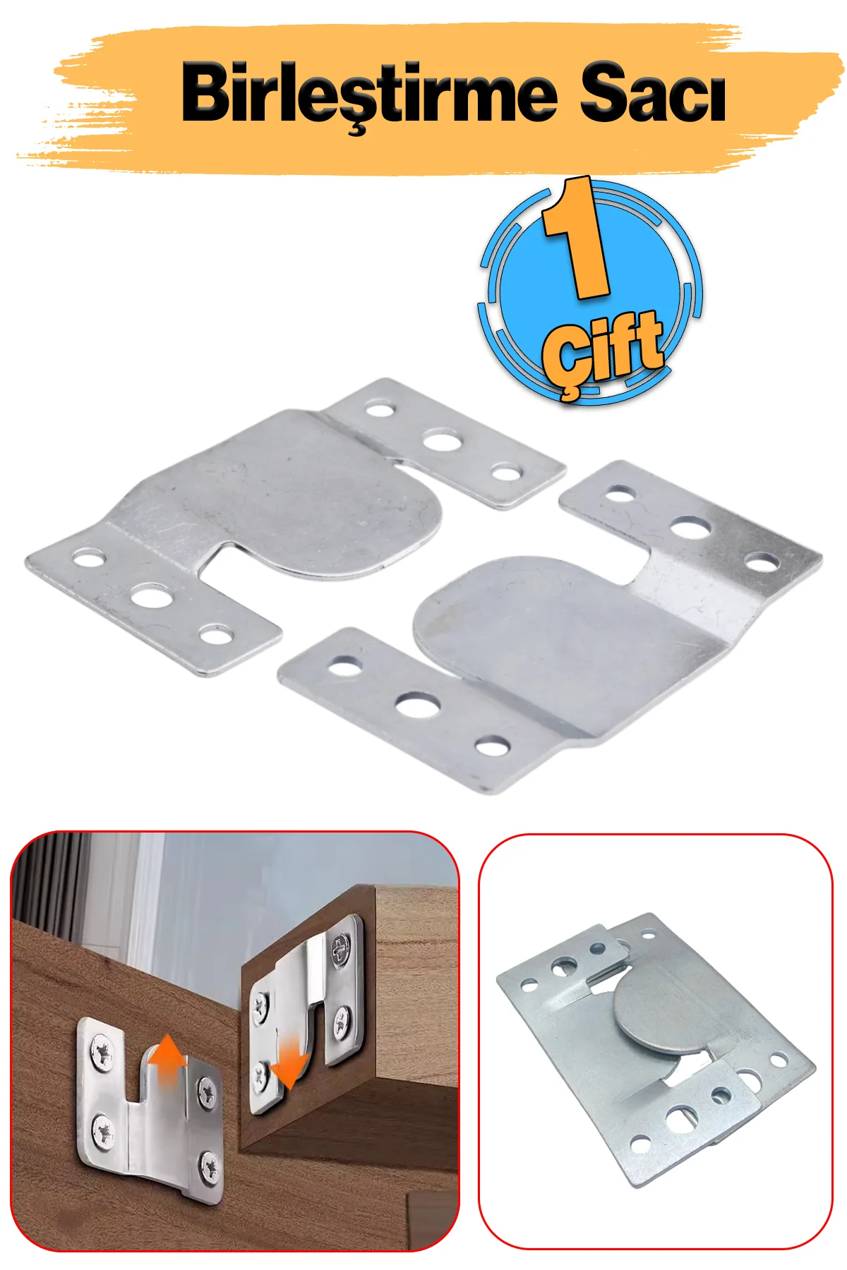 Mobilya Baza Koltuk Köşe Kanepe Çekyat Birleştirme Başlık Sacı Saç Aparatı Metal (1 ÇİFT TAKIM) Mobilya Baza Koltuk Köşe Kanepe Çekyat Birleştirme Başlık Sacı Saç Aparatı Metal (1 ÇİFT TAKIM)