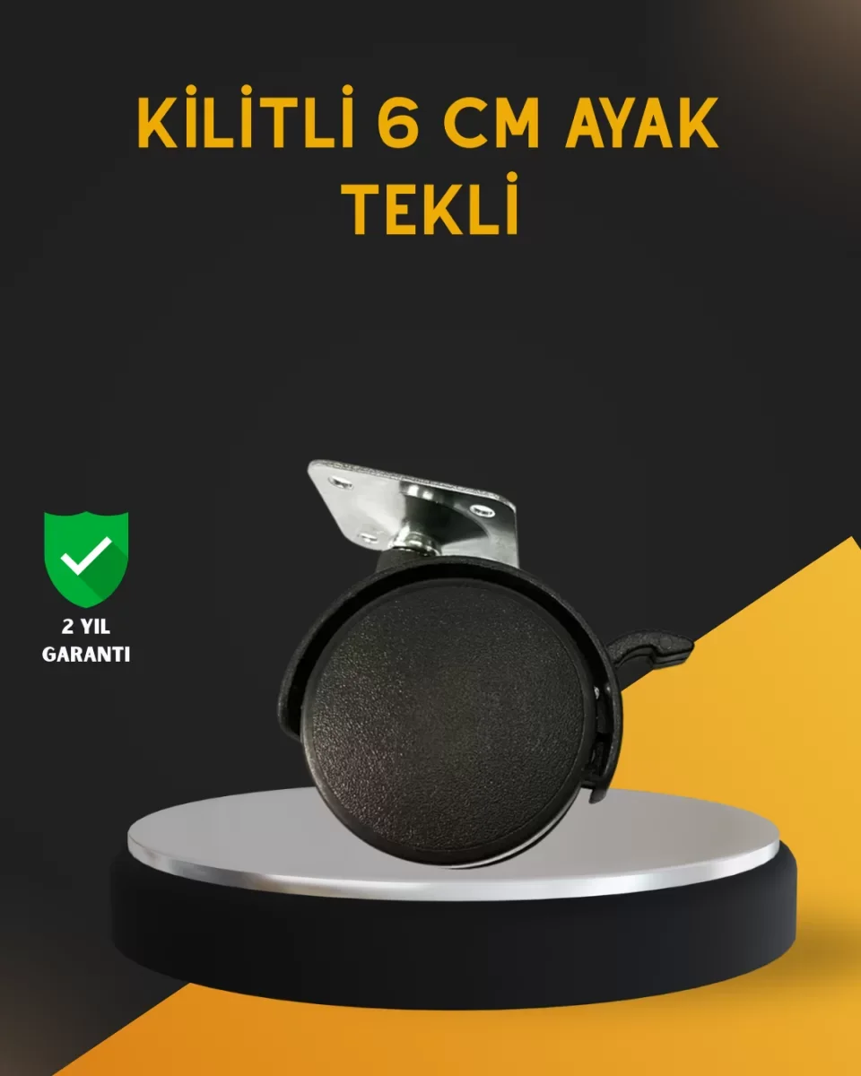 Mobilya İçin Kilitli 6 cm Ayak Tekli Satış - Lisinya
