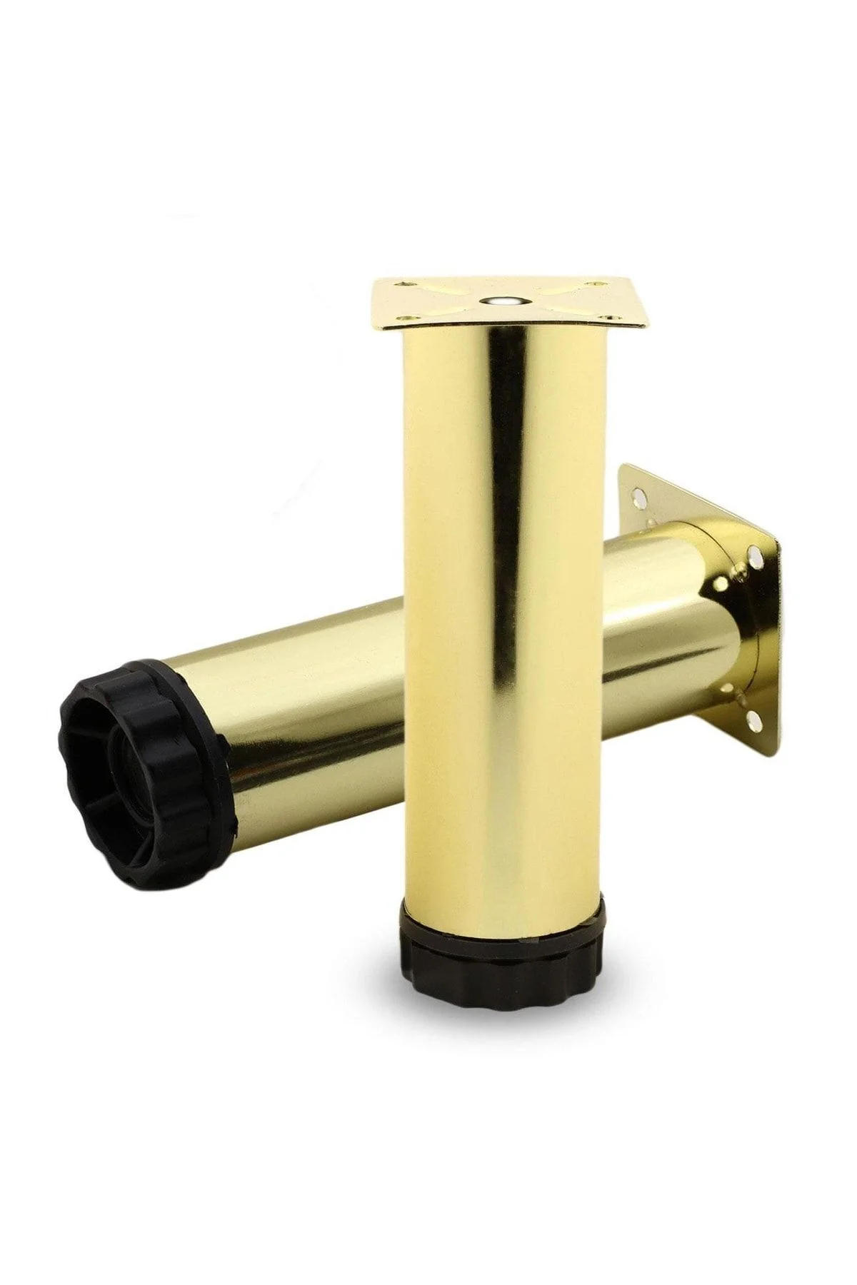 Mobilya Kanepe Sehpa Tv Ünitesi Koltuk Ayağı Ayarlanabilir 12 Cm Gold Altın Metal Baza Ayak 1 ADET FİYATIDIR