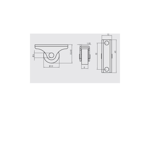 Gürçay Hirdavat Mobilya Tekeri Sabit H22mm (4 Adet)
