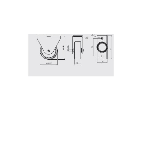 Gürçay Hirdavat Mobilya Tekeri Sabit H67mm (4 Adet)