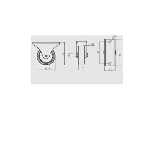 Gürçay Hirdavat Mobilya Tekeri Sabit H48mm (4 Adet)