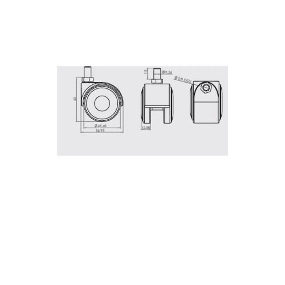 Mobilya Tekeri Döner Plastik H64mm 3/8inç Vidalı