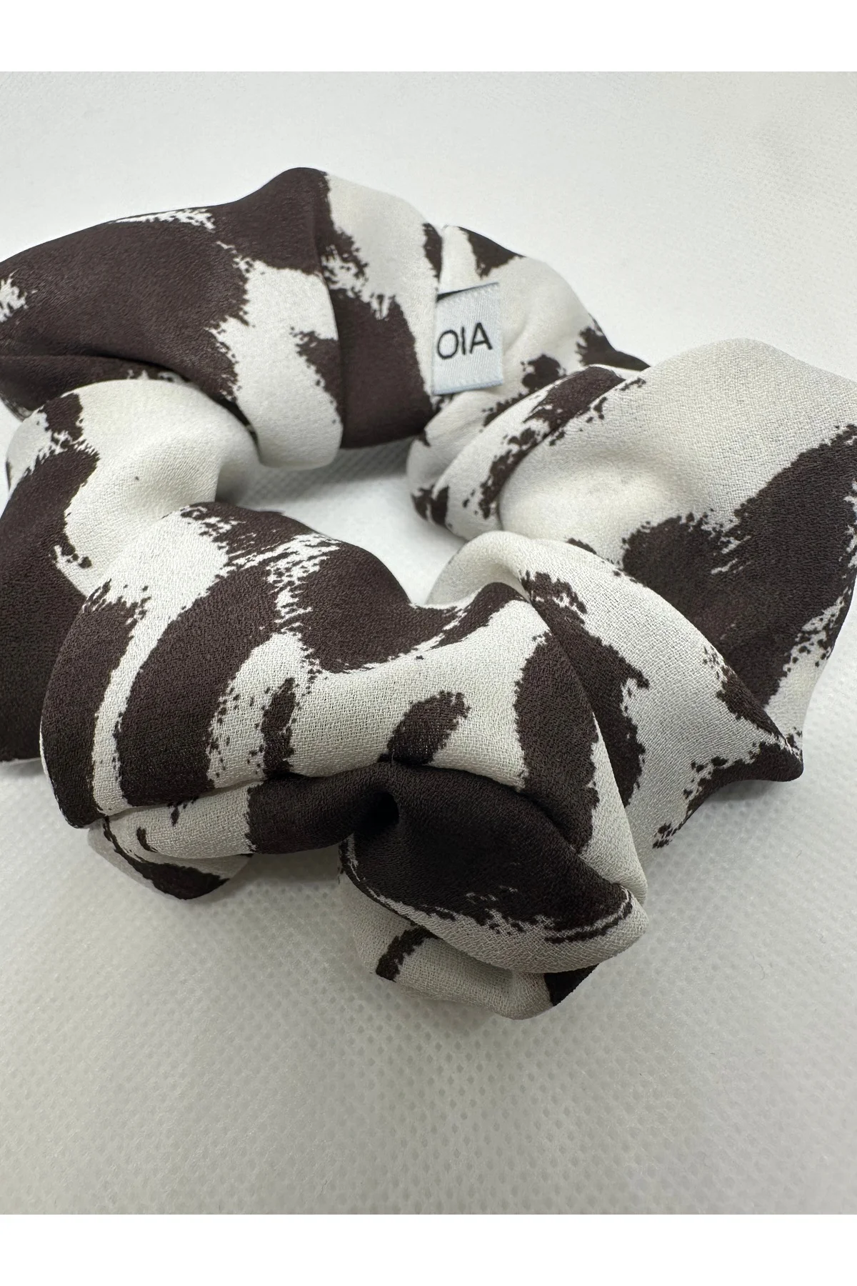 Mocha Kahverengi- Krem Scrunchie Lastik Toka