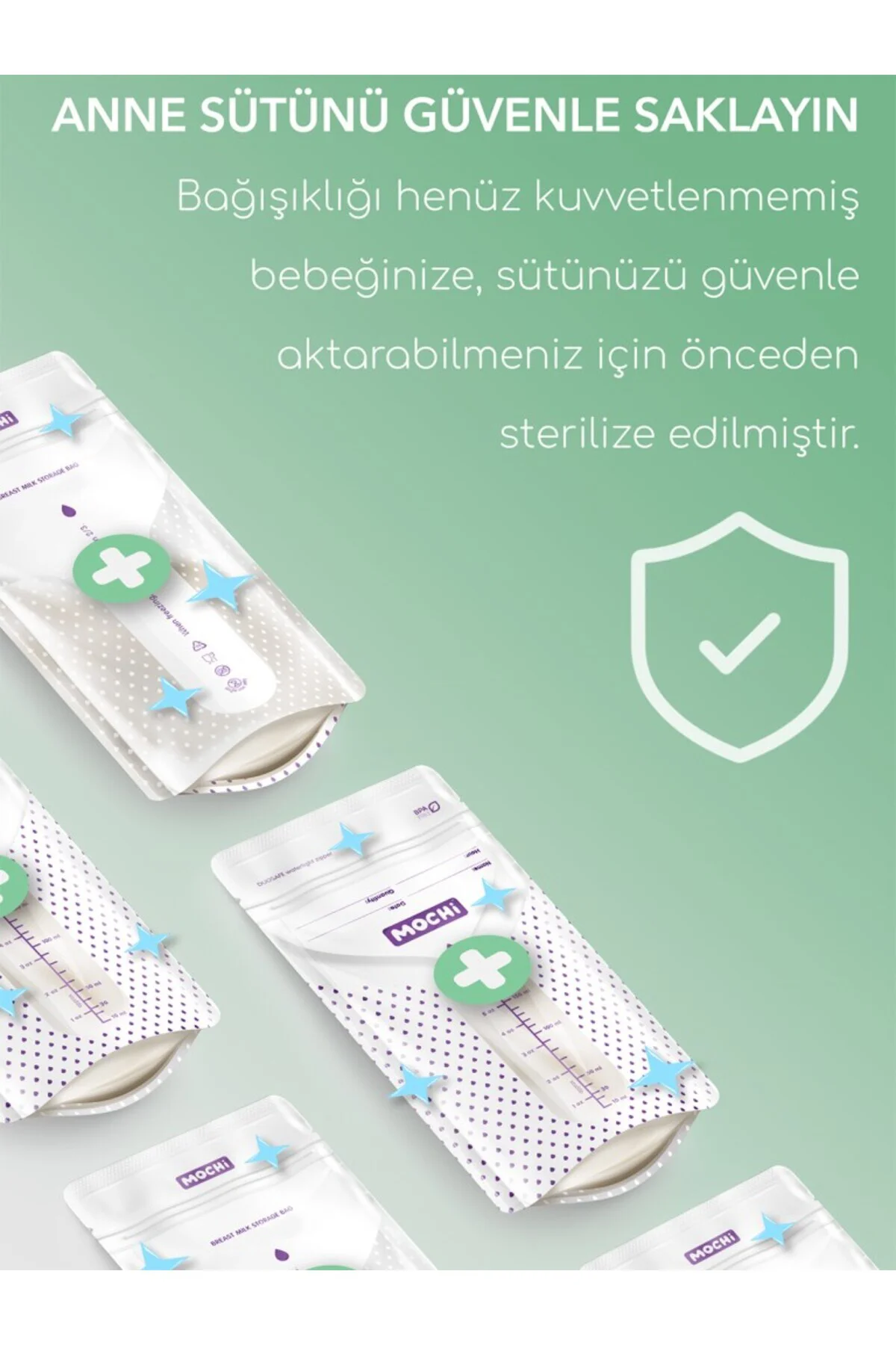 Mochi Anne Sütü Saklama Poşeti 120 Adet