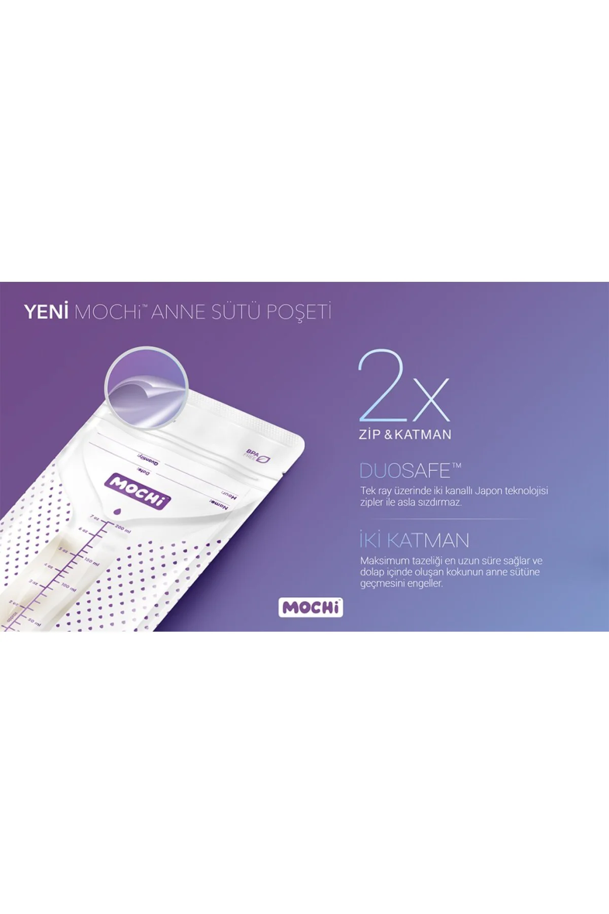 Mochi Anne Sütü Saklama Poşeti 120 Adet