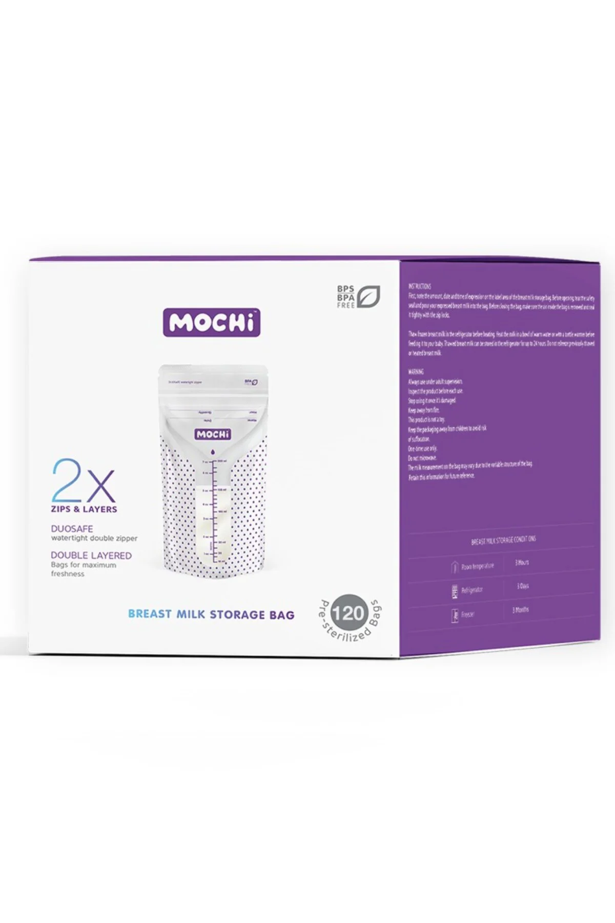 Mochi Anne Sütü Saklama Poşeti 120 Adet