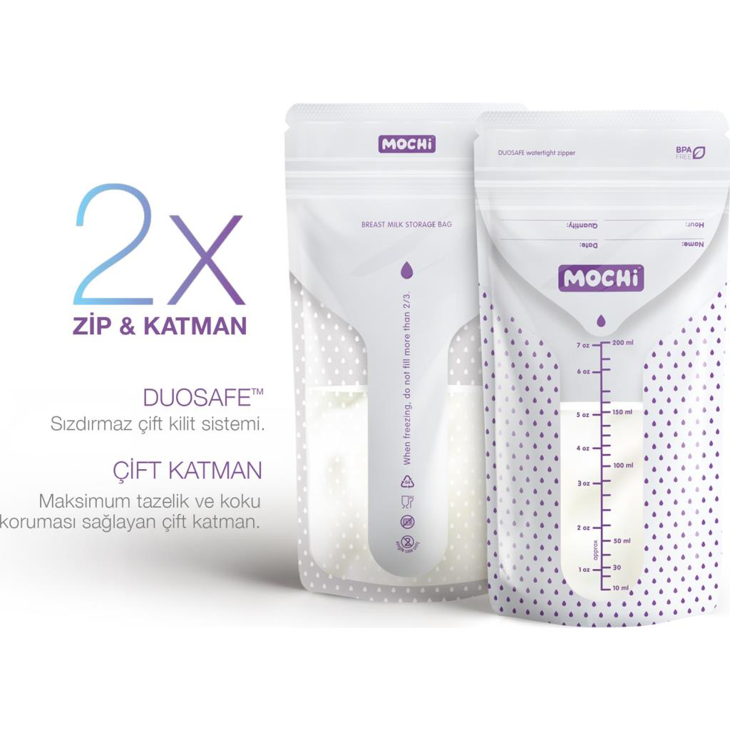 Mochi Anne Sütü Saklama Poşeti 25 Adet 200ml Mochi Anne Sütü Saklama Poşeti 25 Adet 200ml