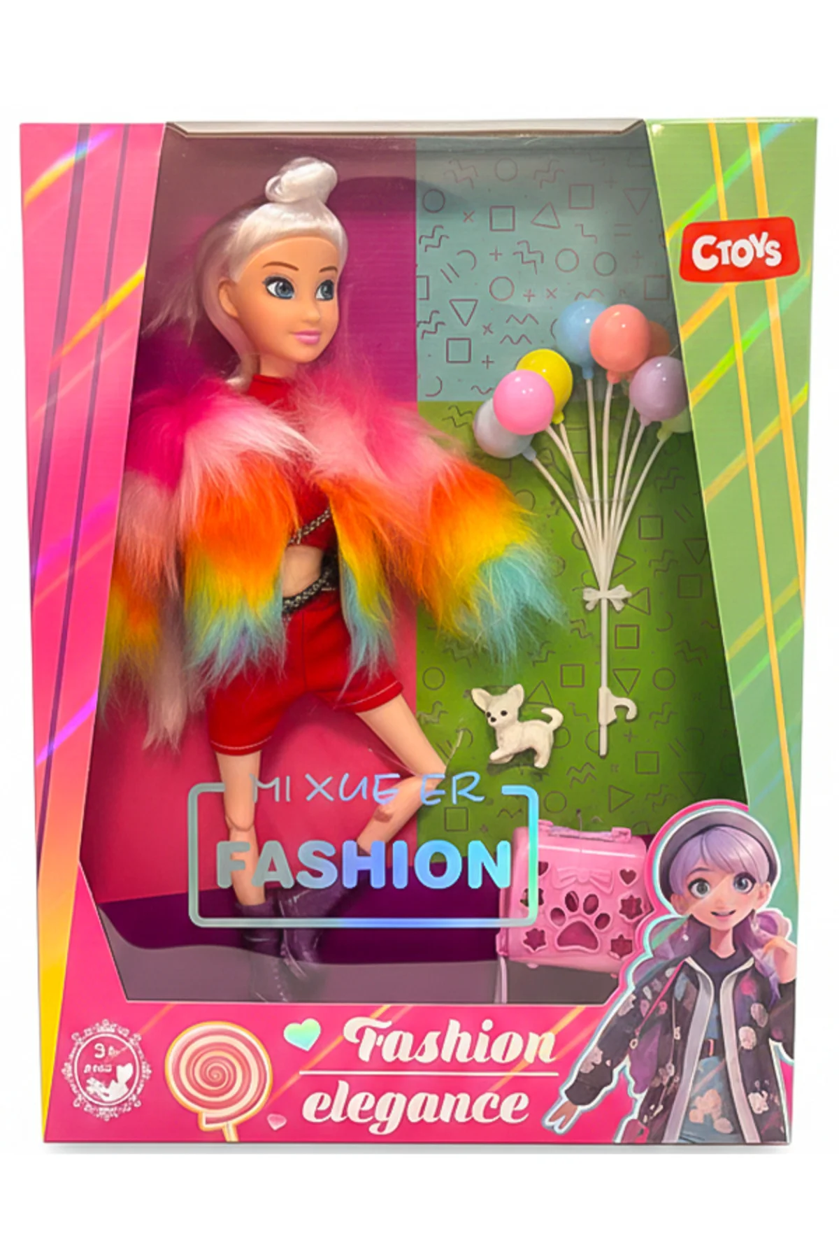 Moda Aksesuarlı Oyuncak Bebek Desenli Ceket 30 cm 867112 Moda Aksesuarlı Oyuncak Bebek Desenli Ceket 30 cm 867112