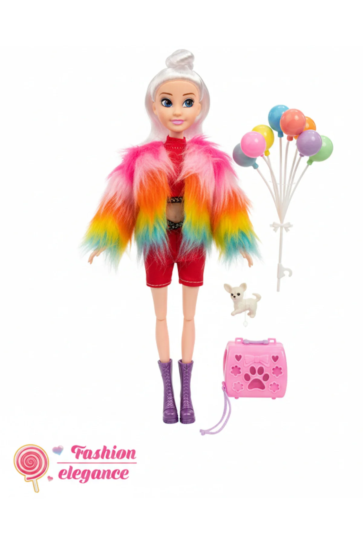 Moda Aksesuarlı Oyuncak Bebek Desenli Ceket 30 cm 867112 Moda Aksesuarlı Oyuncak Bebek Desenli Ceket 30 cm 867112