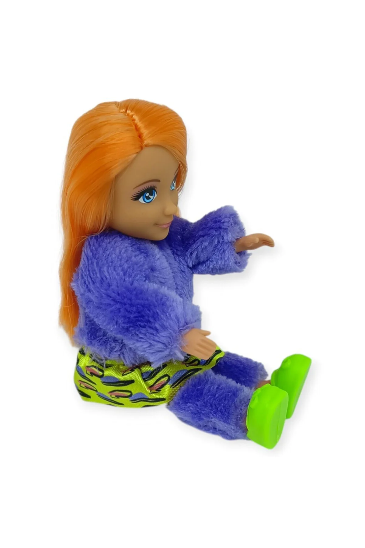 Moda İkonu Bebek Figür 13 cm - Turuncu Saçlı Neon Şıklık (Lisinya