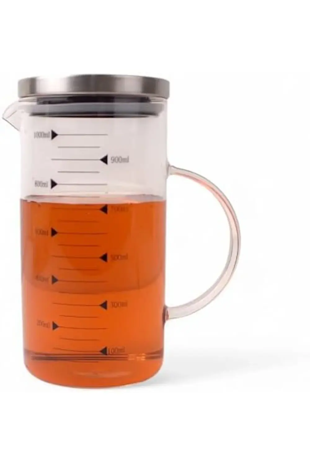 modaburst 1100ml Metal Kapaklı Cam Yağlık ve Ölçü Kabı – Dayanıkl