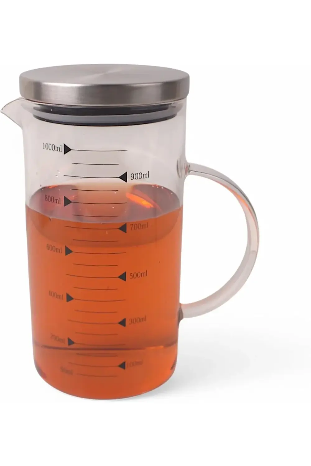 modaburst 1100ml Metal Kapaklı Cam Yağlık ve Ölçü Kabı – Dayanıkl