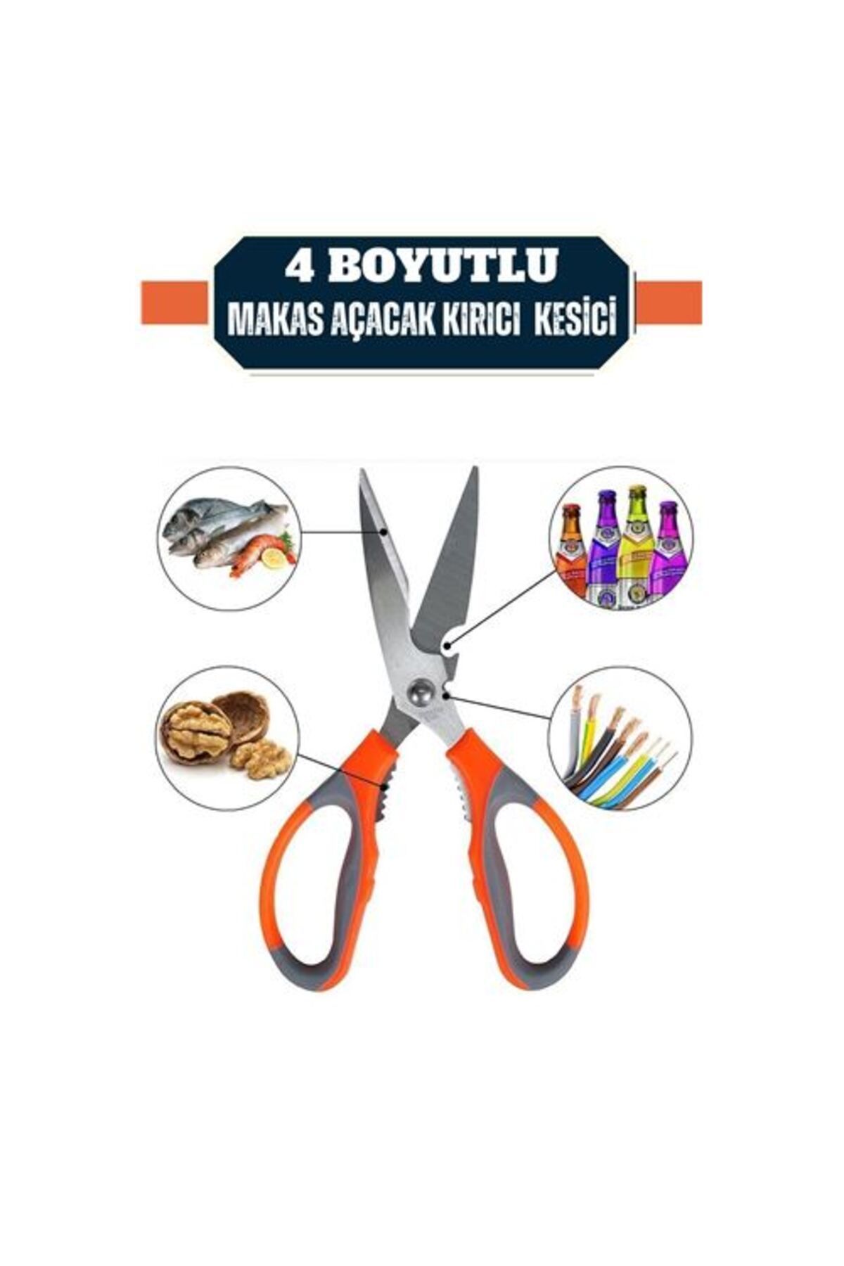 Evibe Modacar 4 Adet Kuhn 4 Boyutlu Mutfak Makasi Açacak Kirici Kesici 715964 Toptan Paket