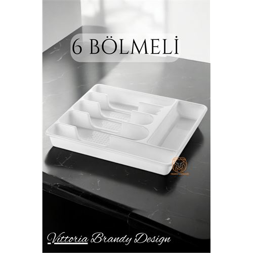 ModaCar Çekmece İçi Kaşıklık Kepçelik 6 Gözlü BEYAZ ModaCar Çekmece İçi Kaşıklık Kepçelik 6 Gözlü BEYAZ