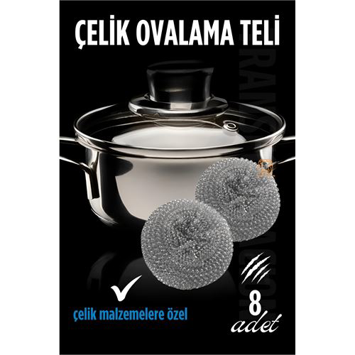 ModaCar Çelik Bulaşık Teli Çelik Bulaşık Ovalama Teli 8 ADET