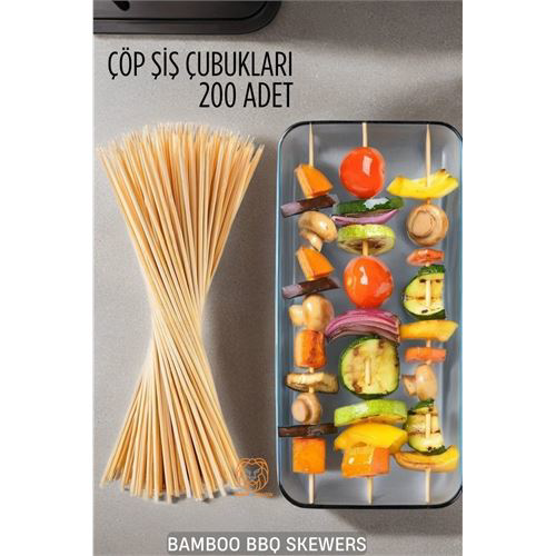 ModaCar Çöp Şiş İkram Çubukları Bamb 200 ADET