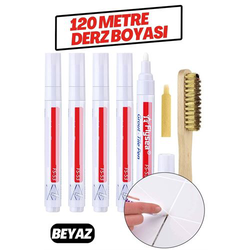 ModaCar Derz Arası 120 Metre Boyama Rötüş Kalemi BEYAZ ModaCar Derz Arası 120 Metre Boyama Rötüş Kalemi BEYAZ