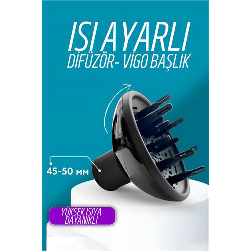ModaCar Isı Ayarlamalı Fön Için Difüzör Vigo Başlık Dönerli Profe ModaCar Isı Ayarlamalı Fön Için Difüzör Vigo Başlık Dönerli Profe